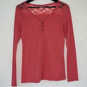 Long sleeve coral tee